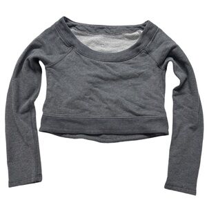 LULULEMON women's heathered coal cropped "good karma pullover" sweater, 2 US.